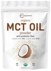 Micro Ingredients Organic MCT Oil Powder bottle with label for keto coffee creamer