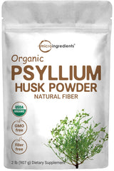Micro Ingredients psyllium husk powder bottle closeup for daily fiber support