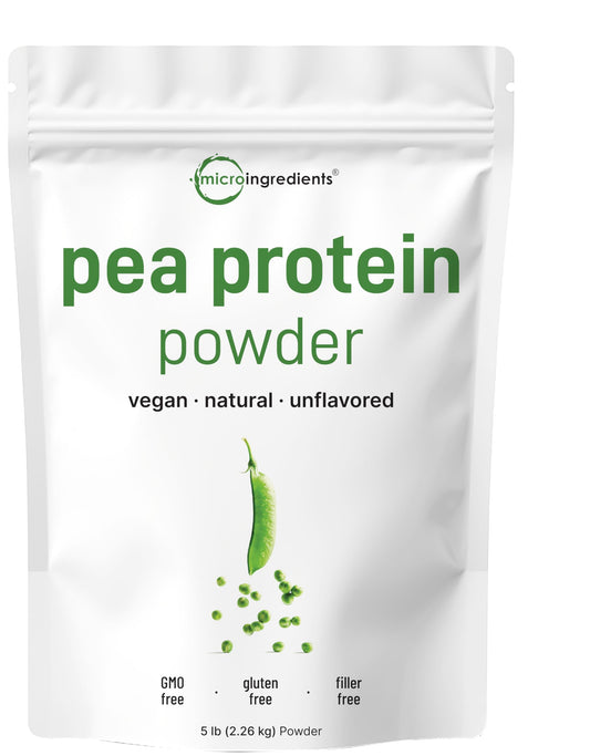 Micro Ingredients pea protein powder 5 lb bag for easy storage and quick shakes.