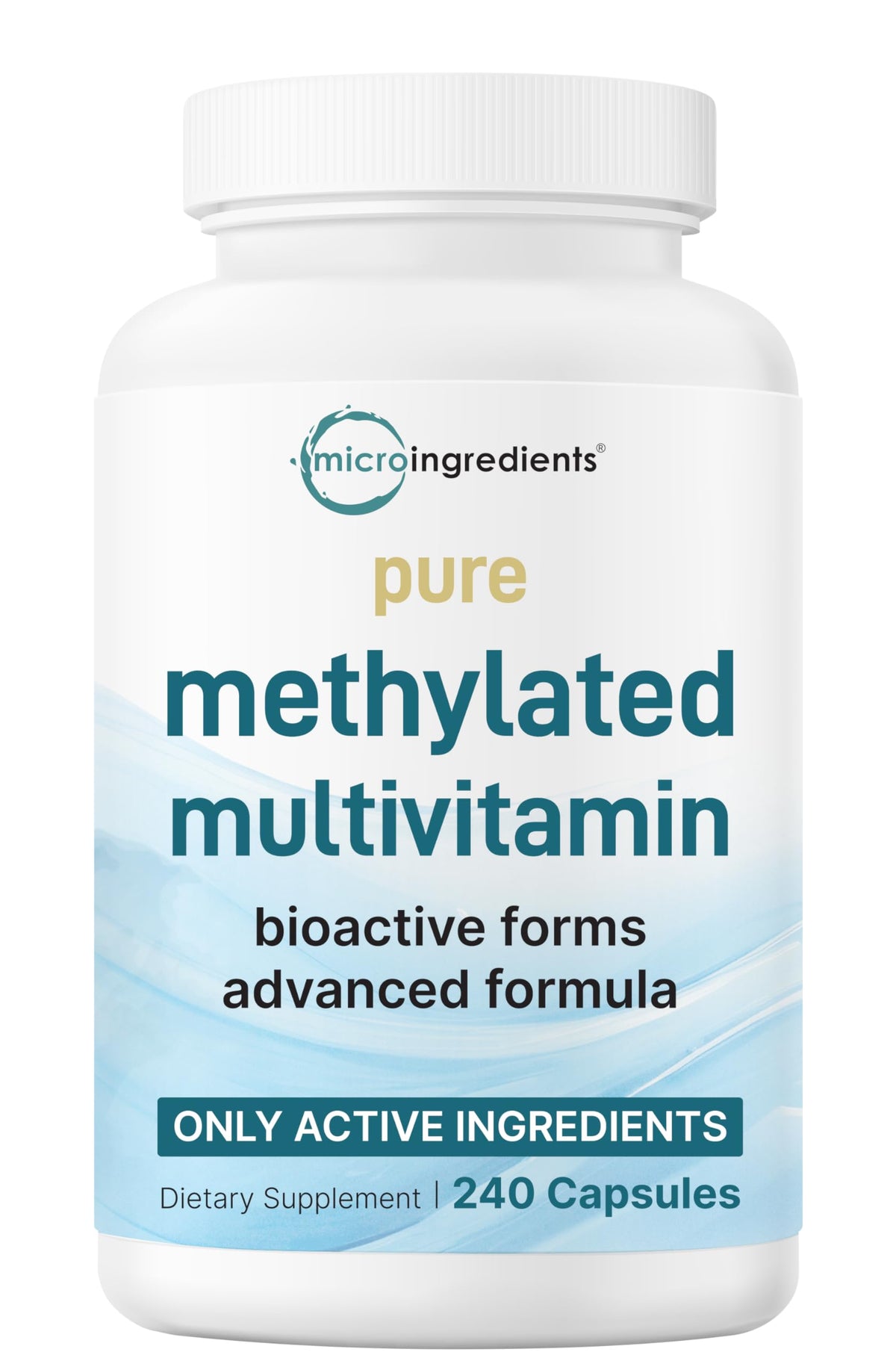 Micro Ingredients Pure Methylated Multivitamin bottle for daily energy support.