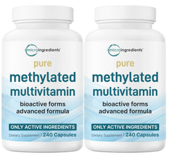 Micro Ingredients Pure Methylated Multivitamin pack with 480 capsules for daily wellness.