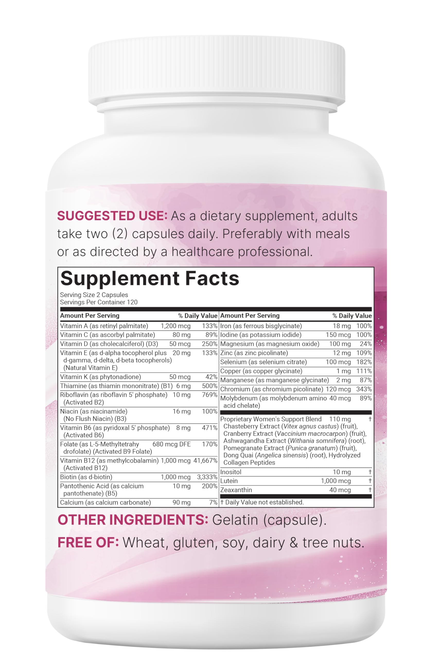 Micro Ingredients Pure Methylated Multivitamin Women bottle on desk for everyday wellness