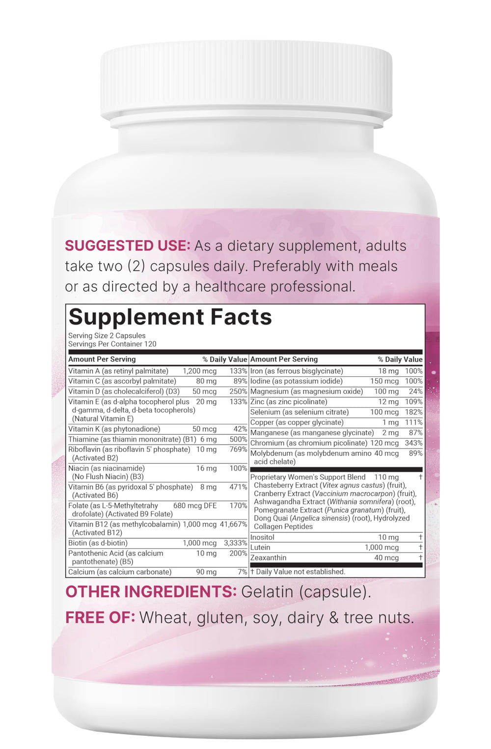 Micro Ingredients Pure Methylated Multivitamin Women bottle on desk for everyday wellness