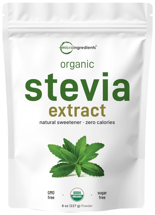 Micro Ingredients stevia powder 8oz bottle for sugar-free baking and drinks