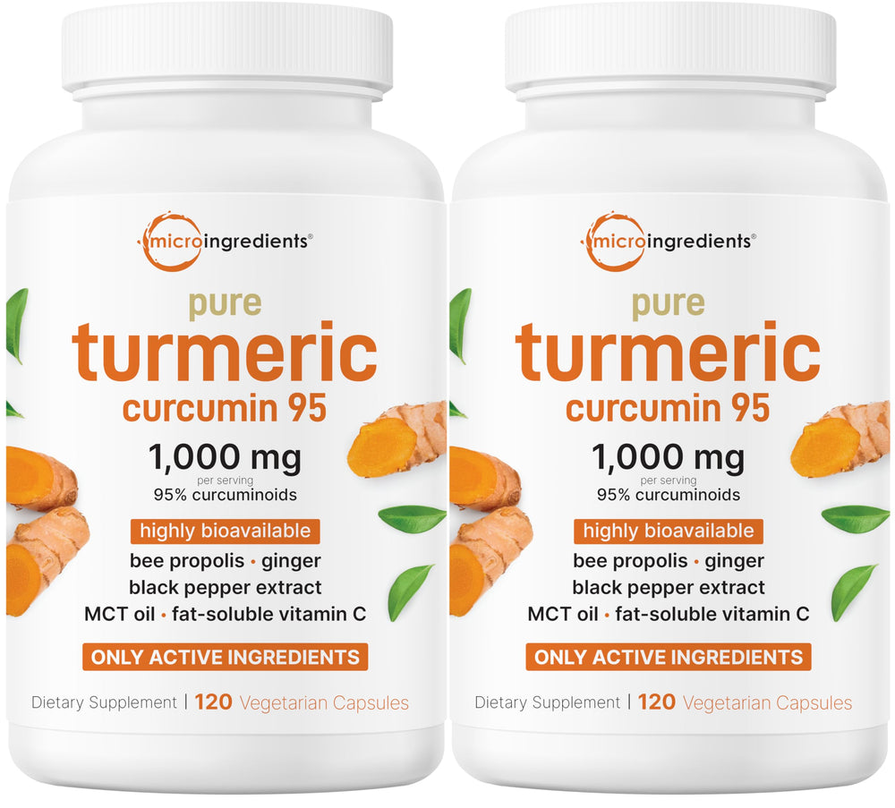 Micro Ingredients Pure Turmeric Curcumin 1000mg bottle may support joint comfort.