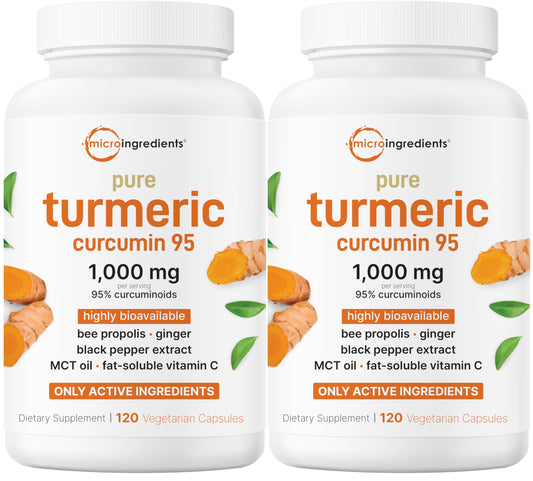 Micro Ingredients Pure Turmeric Curcumin 1000mg bottle may support joint comfort.