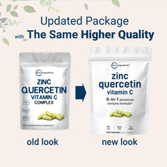 Micro Ingredients quercetin with vitamin C and zinc label close-up showing nutrient blend