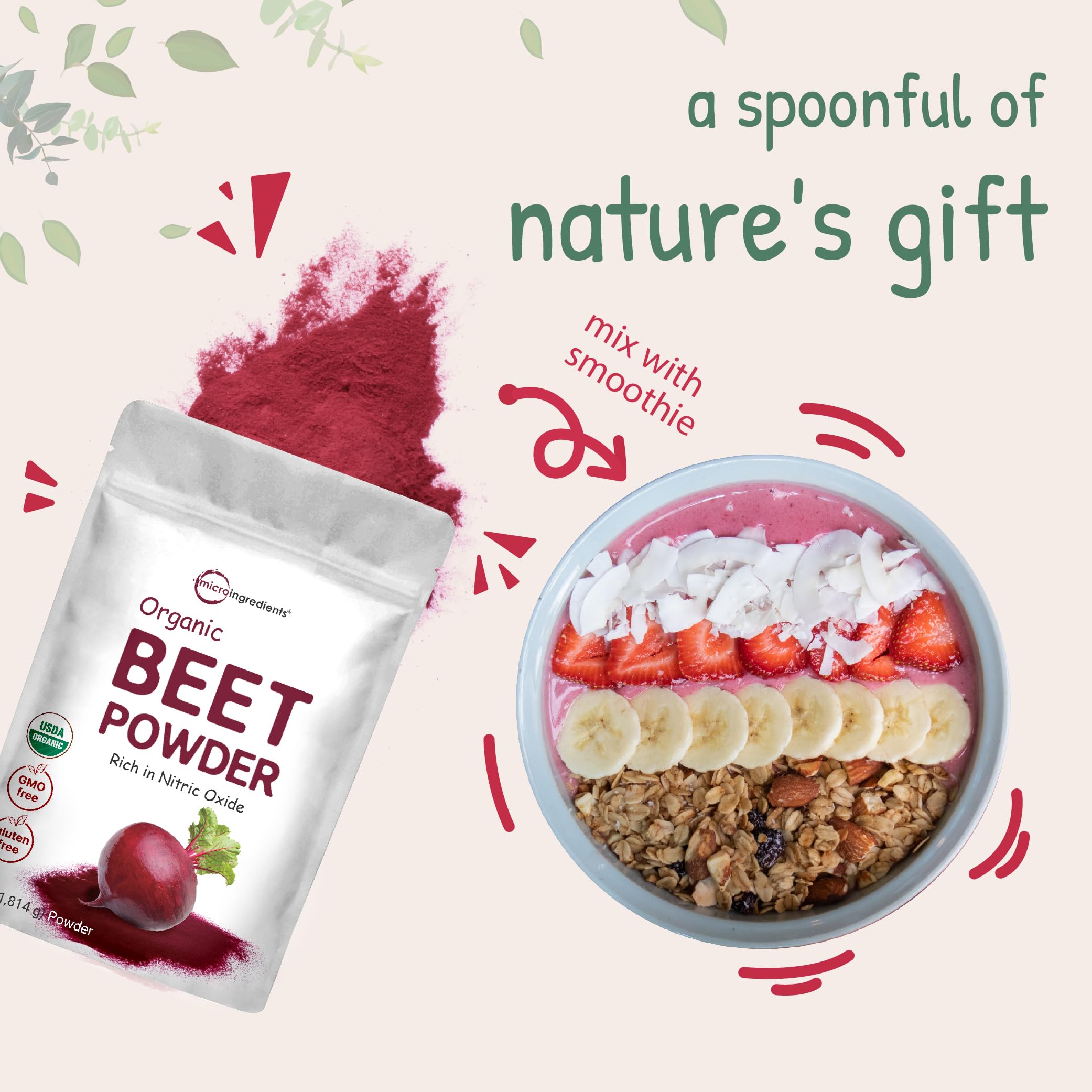Micro Ingredients raw beet flavor powder ideal for shakes
