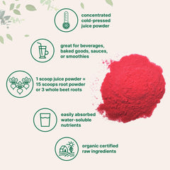 Micro Ingredients polvo de remolacha para smoothies, mezcla rápida y concentrada.
