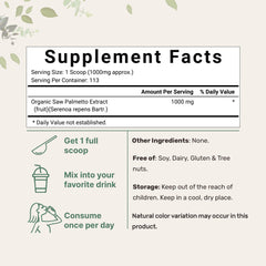 Micro Ingredients saw palmetto powder scoop for precise measurement in shakes and smoothies.