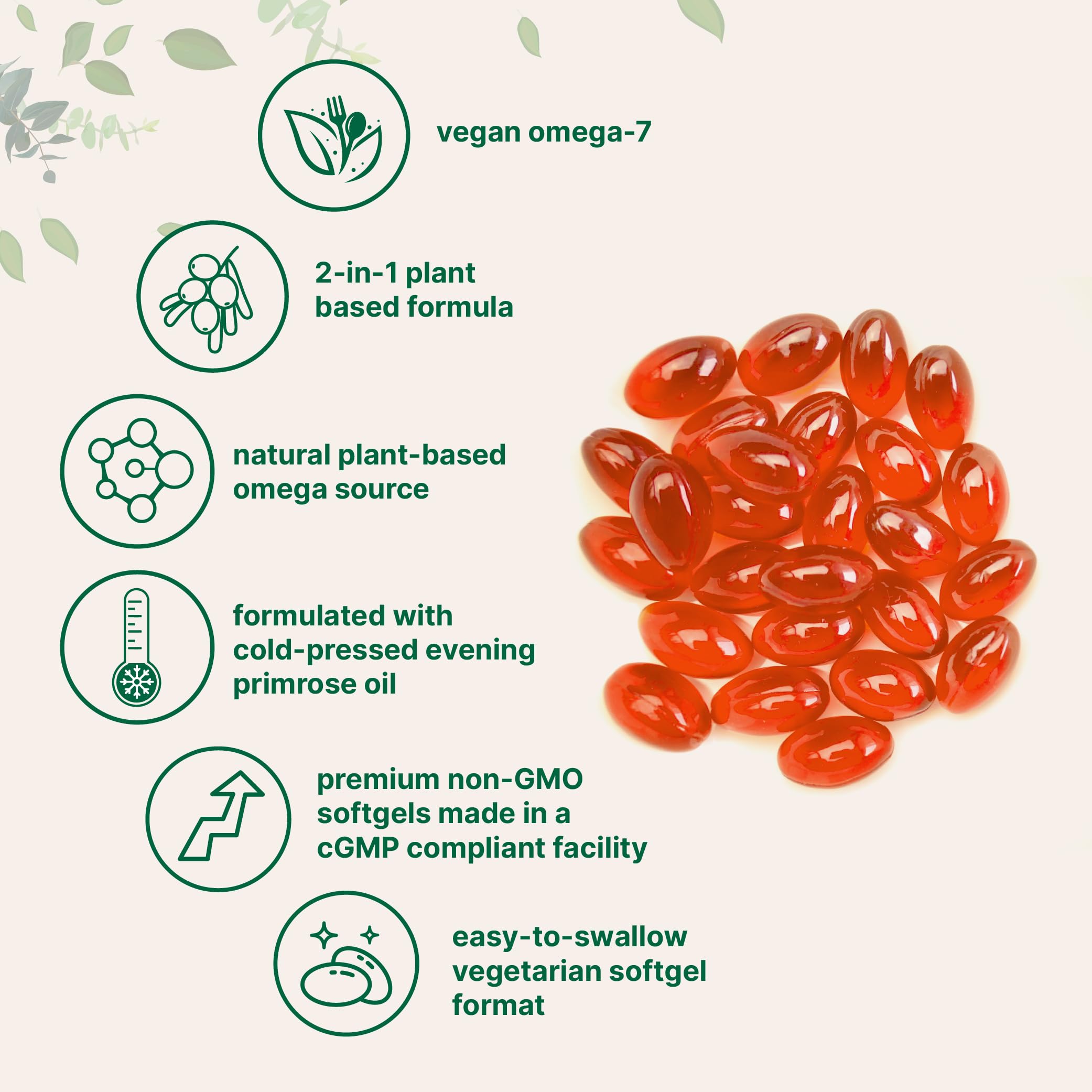 Micro Ingredients sea buckthorn oil bottle nutrition facts emphasize plant-based fatty acids
