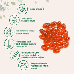 Micro Ingredients sea buckthorn oil bottle nutrition facts emphasize plant-based fatty acids