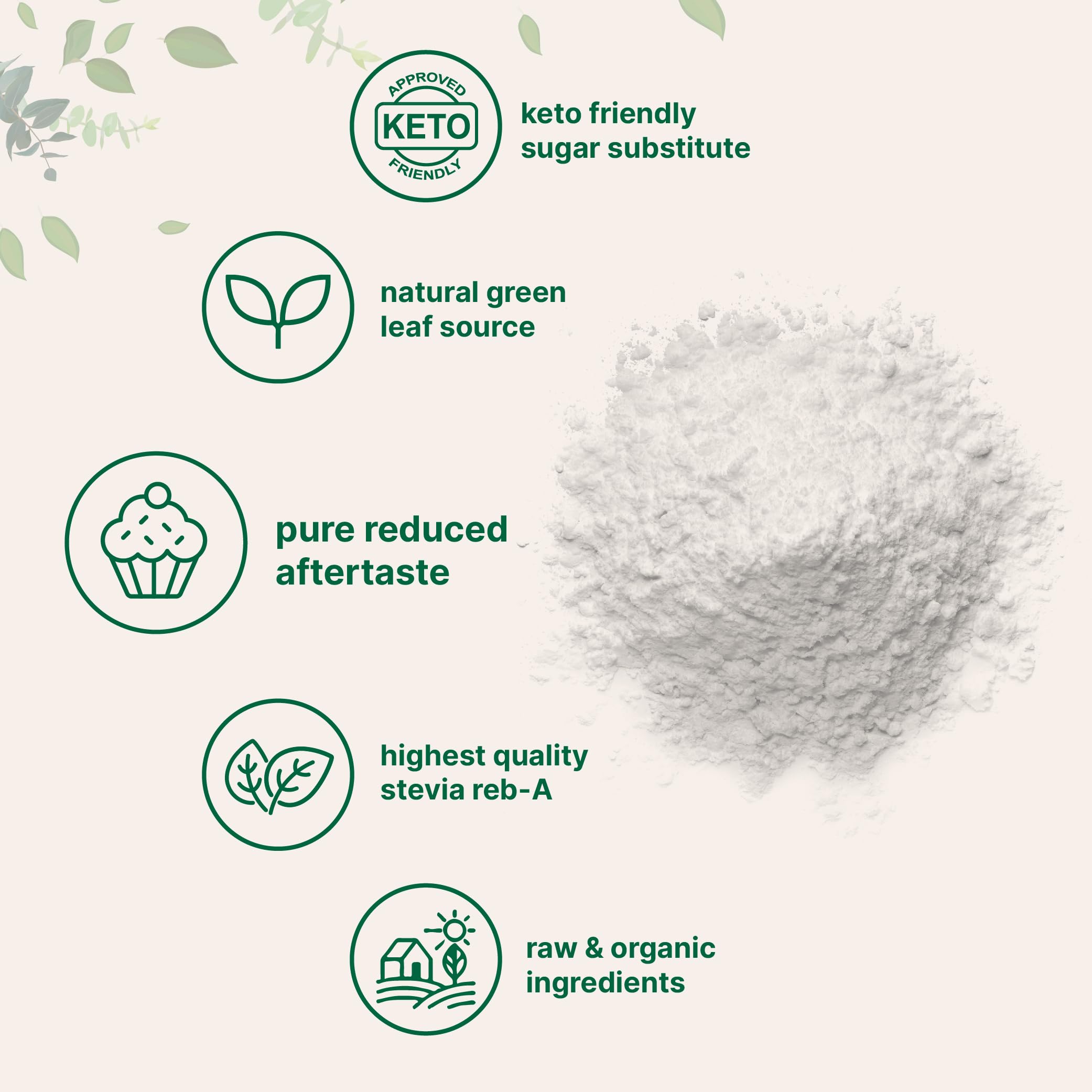 Stevia powder dissolving smoothly into coffee for zero-calorie flavor boost