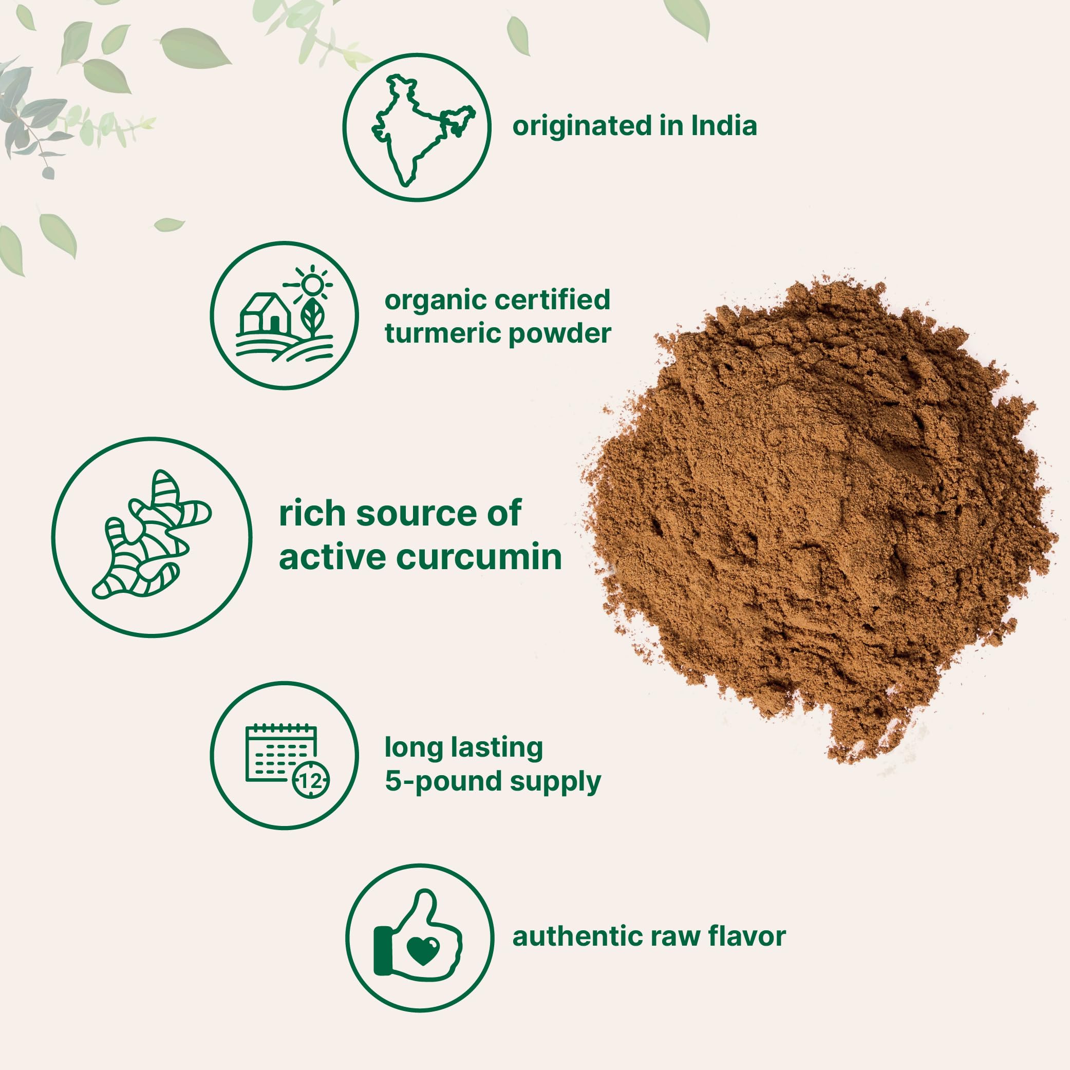 Micro Ingredients turmeric powder bottle and spoon for easy measuring and use