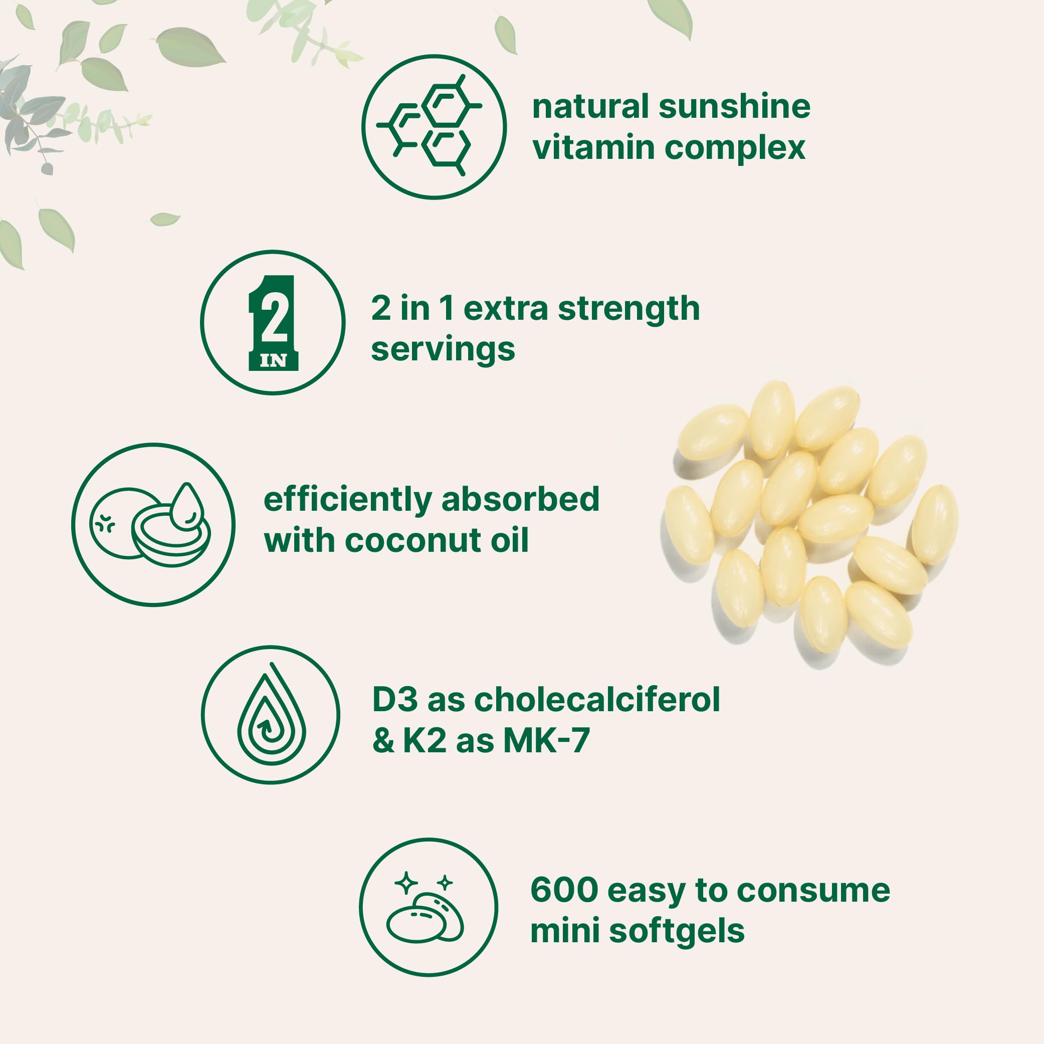 Two-pack Micro Ingredients D3 + K2 complex for long-term supply