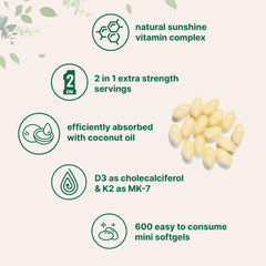 Two-pack Micro Ingredients D3 + K2 complex for long-term supply