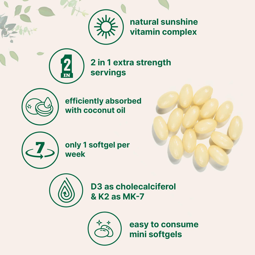 Weekly-dose label on Micro Ingredients D3 K2 package for family wellness planning