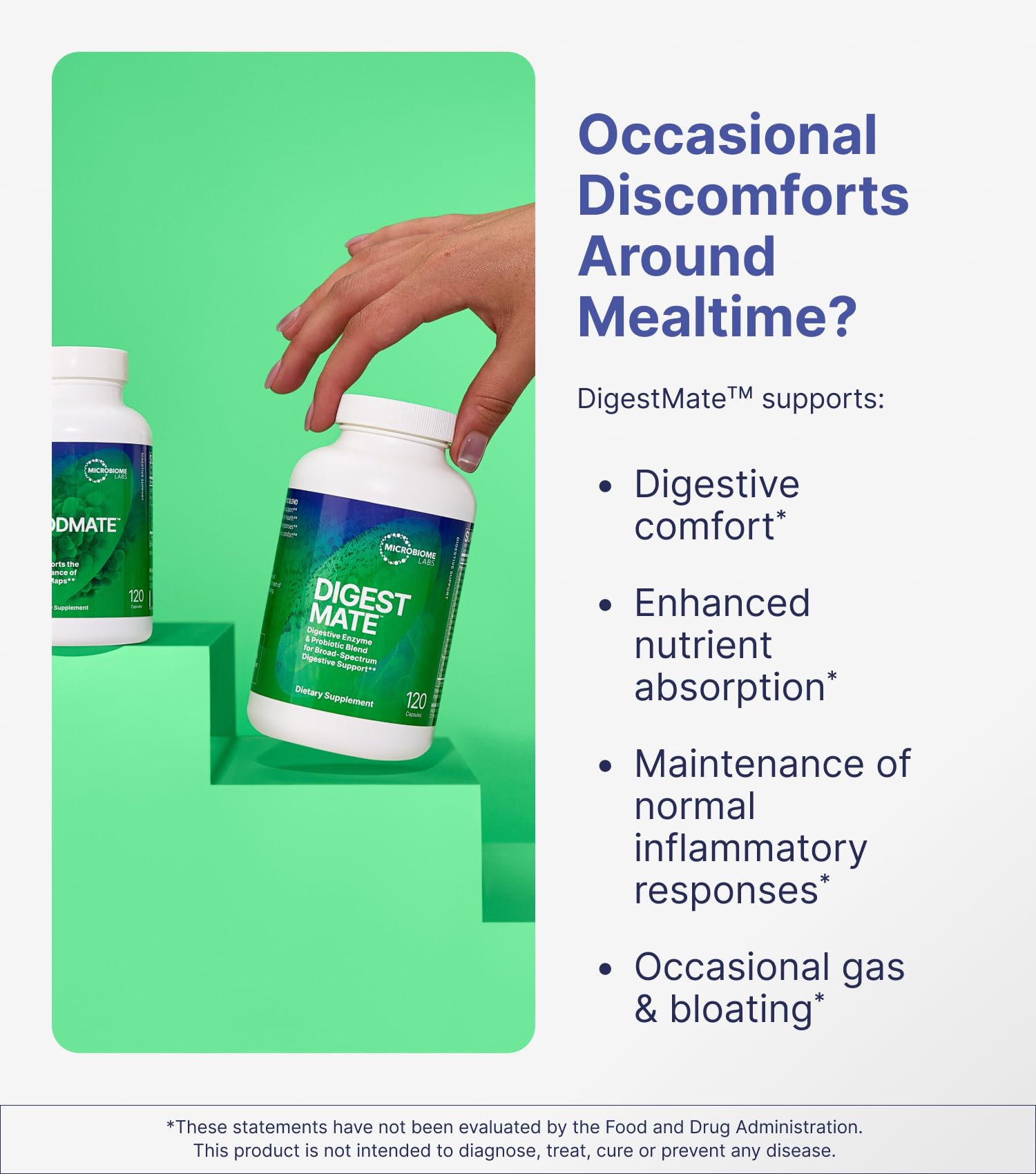 DigestMate capsules close-up highlighting broad-spectrum enzymes for digestion