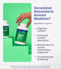 DigestMate capsules close-up highlighting broad-spectrum enzymes for digestion
