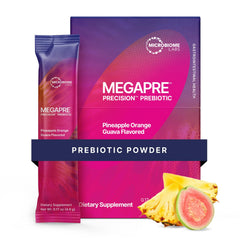 Microbiome Labs MegaPre stick packs for easy on-the-go prebiotic hydration.