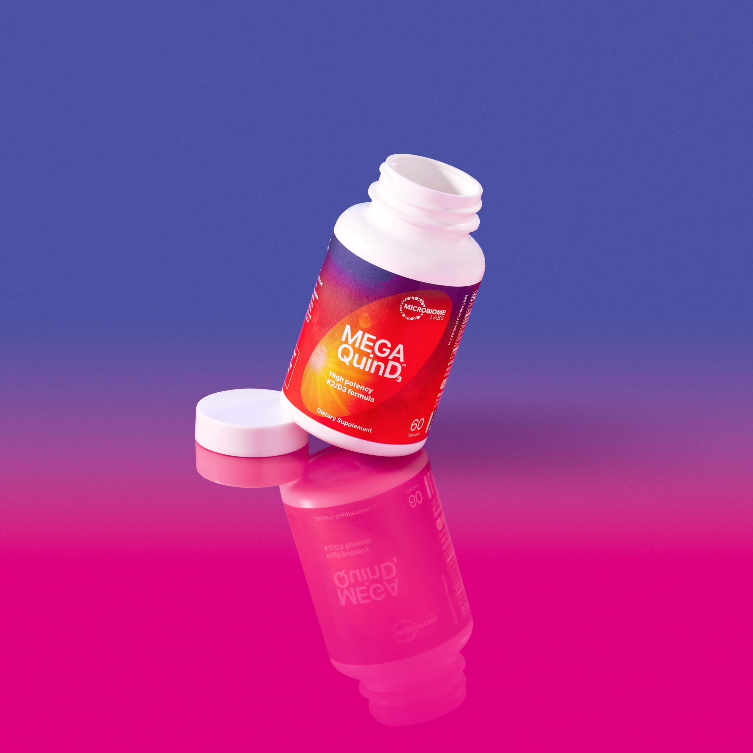 MegaQuin D3 K2 bottle front highlights easy daily intake.