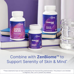 Microbiome Labs SereneSkin texture closeup hints radiant skin.