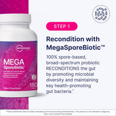 Microbiome Labs Total Gut Restoration Kit instruction card for easy daily use