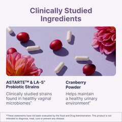 Cranberry packaging image suggests urinary health support for women.