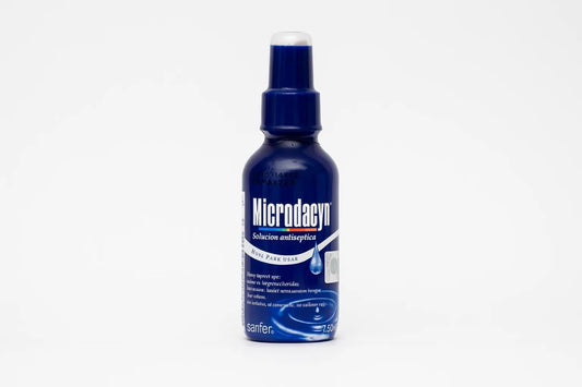 Microdacyn bottle front view for easy wound cleansing.