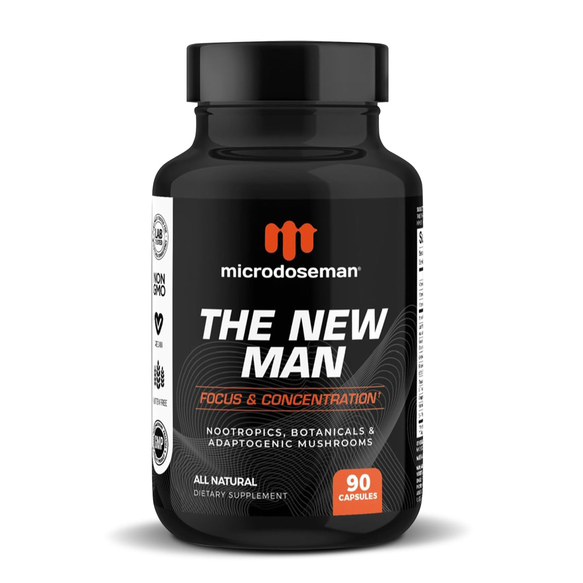 microdoseman bottle pour showing easy daily brain support for focus and clarity