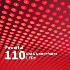 MicroENE 660nm red light panel illuminating the face for daily beauty routine