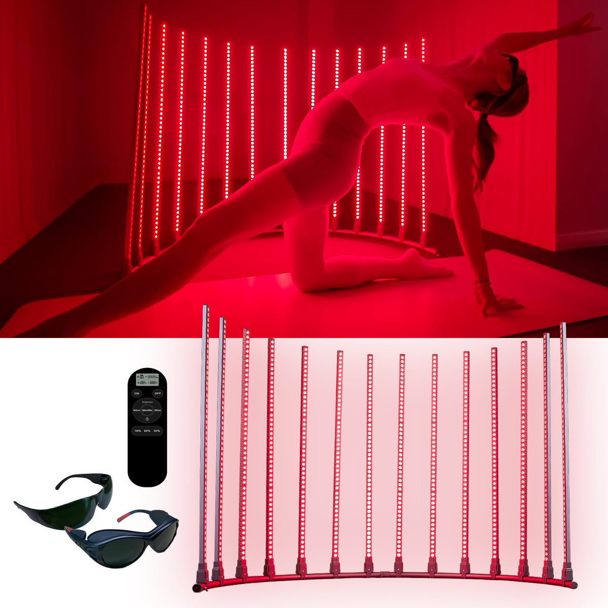 MicroENE red light lamp with full-body coverage for head-to-toe wellness sessions