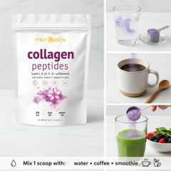MICROLABS Unflavored collagen powder blends into coffee, smoothies, or water.