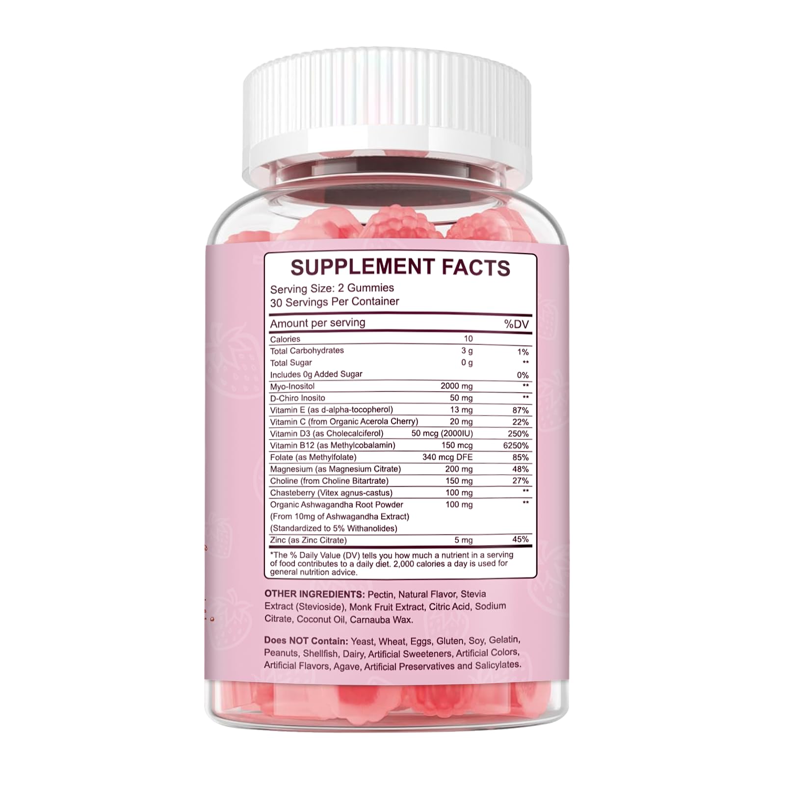 MICYDELAS bottle back view showing 60 gummies for daily habit.