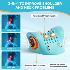 Midivente neck massager pillow ergonomic curve supports comfortable fit.
