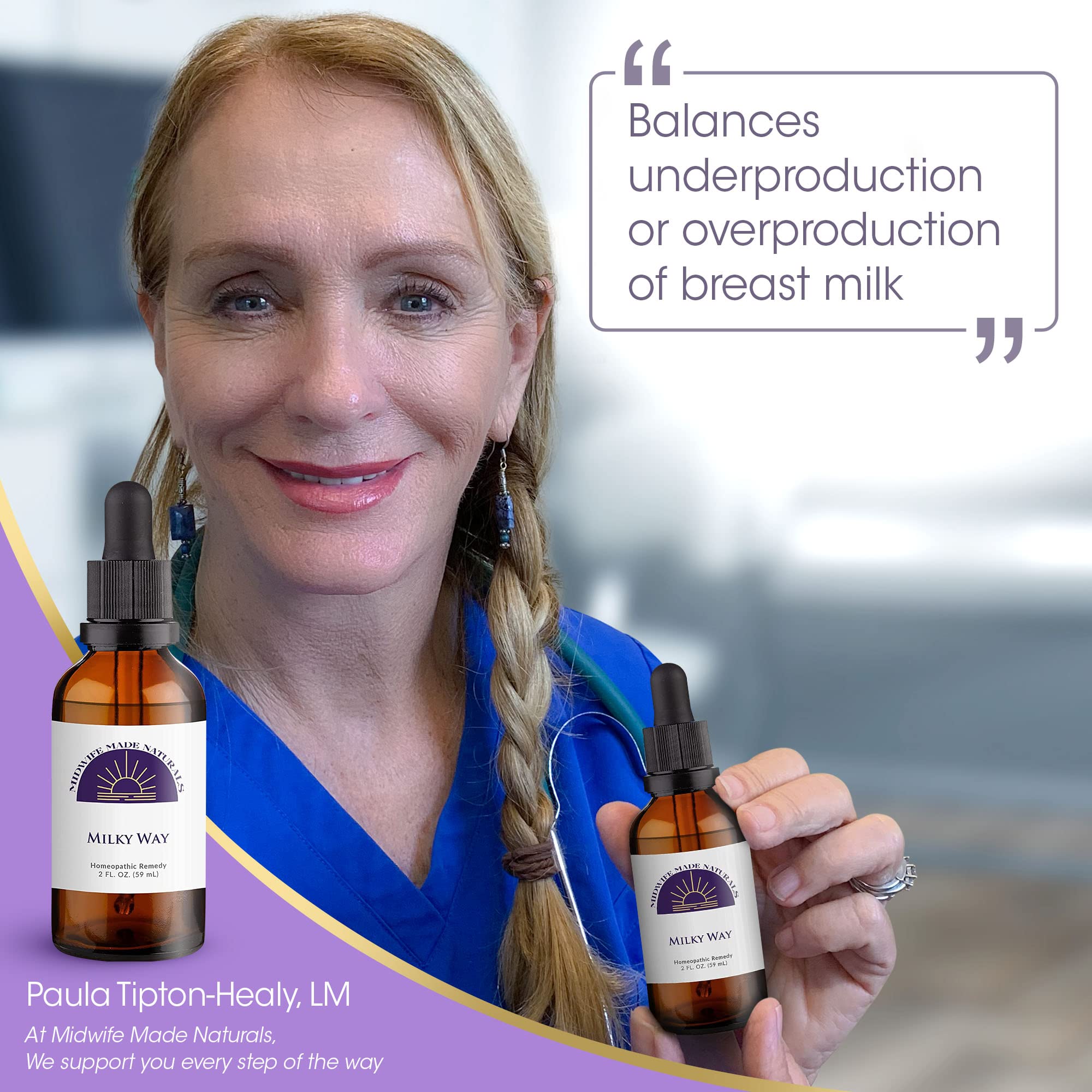 Milky Way with label and user-friendly dropper supports moms.