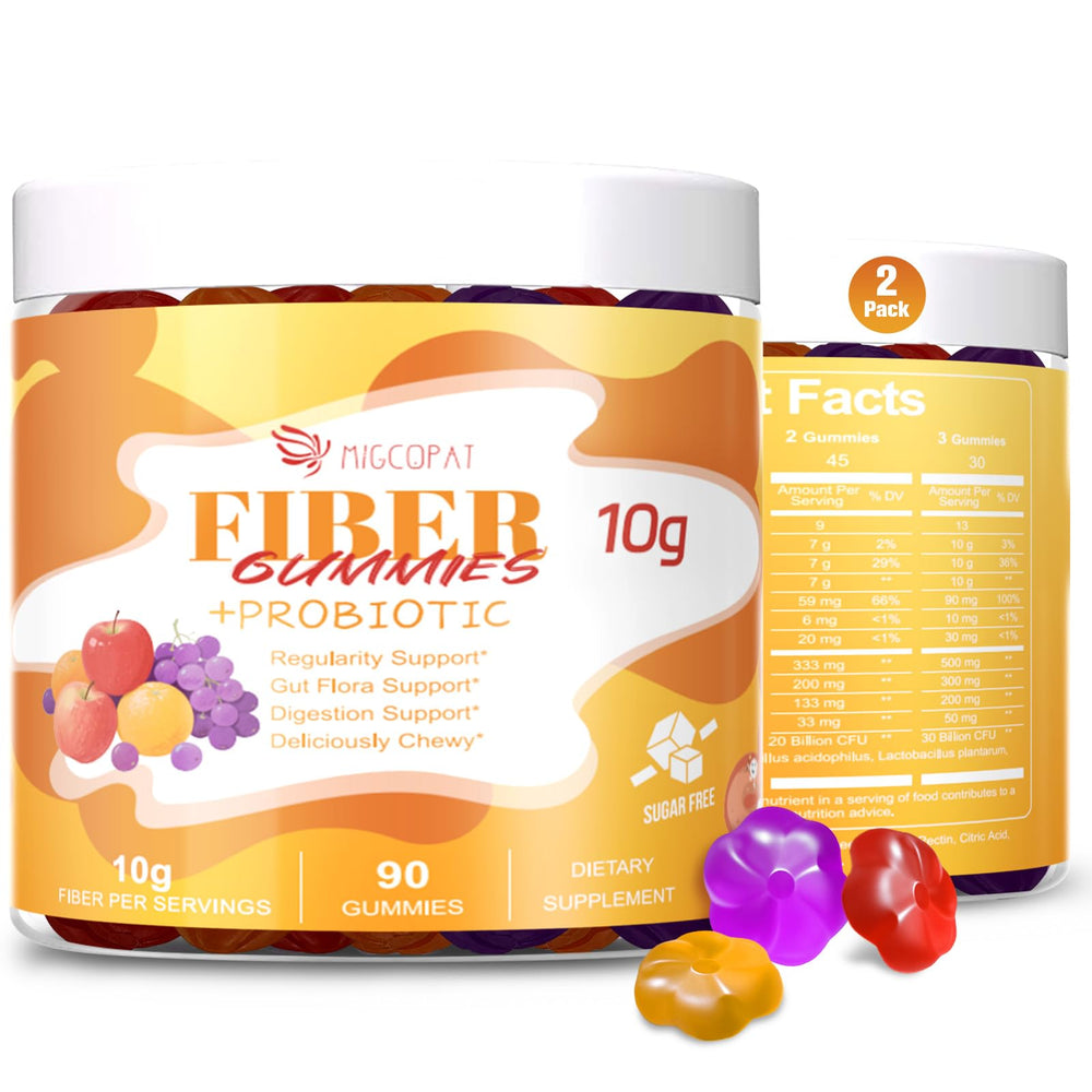 Migcopat 10G Fiber Gummies bottle pour for easy on-the-go fiber support