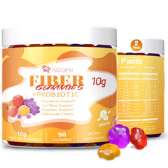Migcopat 10G Fiber Gummies bottle pour for easy on-the-go fiber support