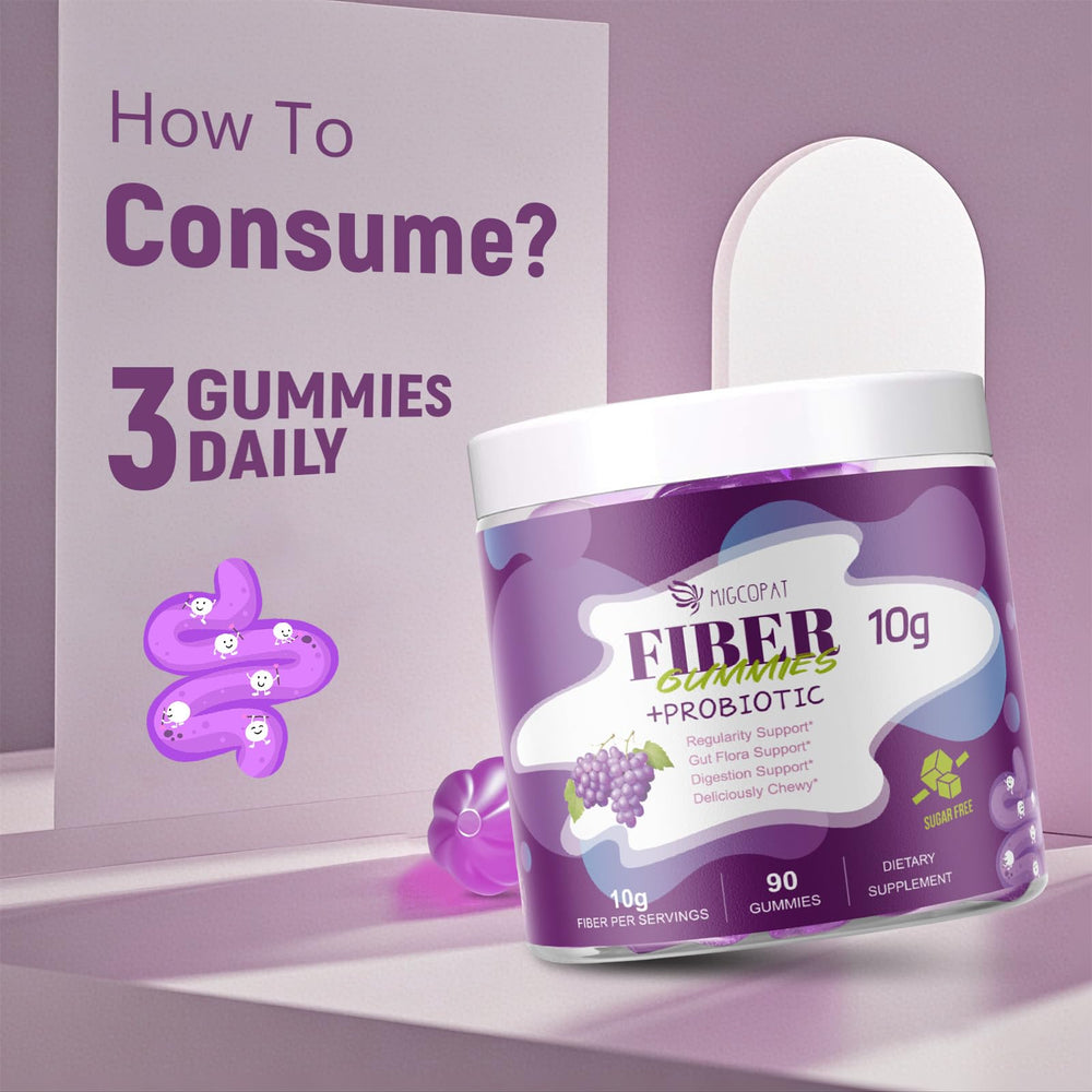 Migcopat bloating support gummies in use scene suggest gentle comfort.