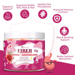 Close-up of Migcopat gummies texture highlighting easy daily fiber support.