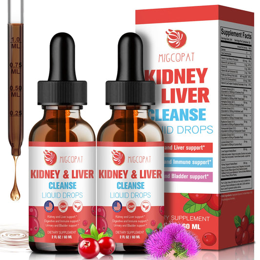 Migcopat detox drops bottle front shows cranberry flavor for daily wellness.