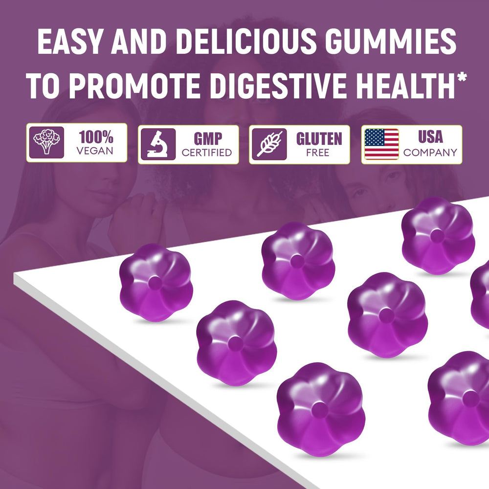 Migcopat sugar-free vegan gummies display guilt-free daily snack option.