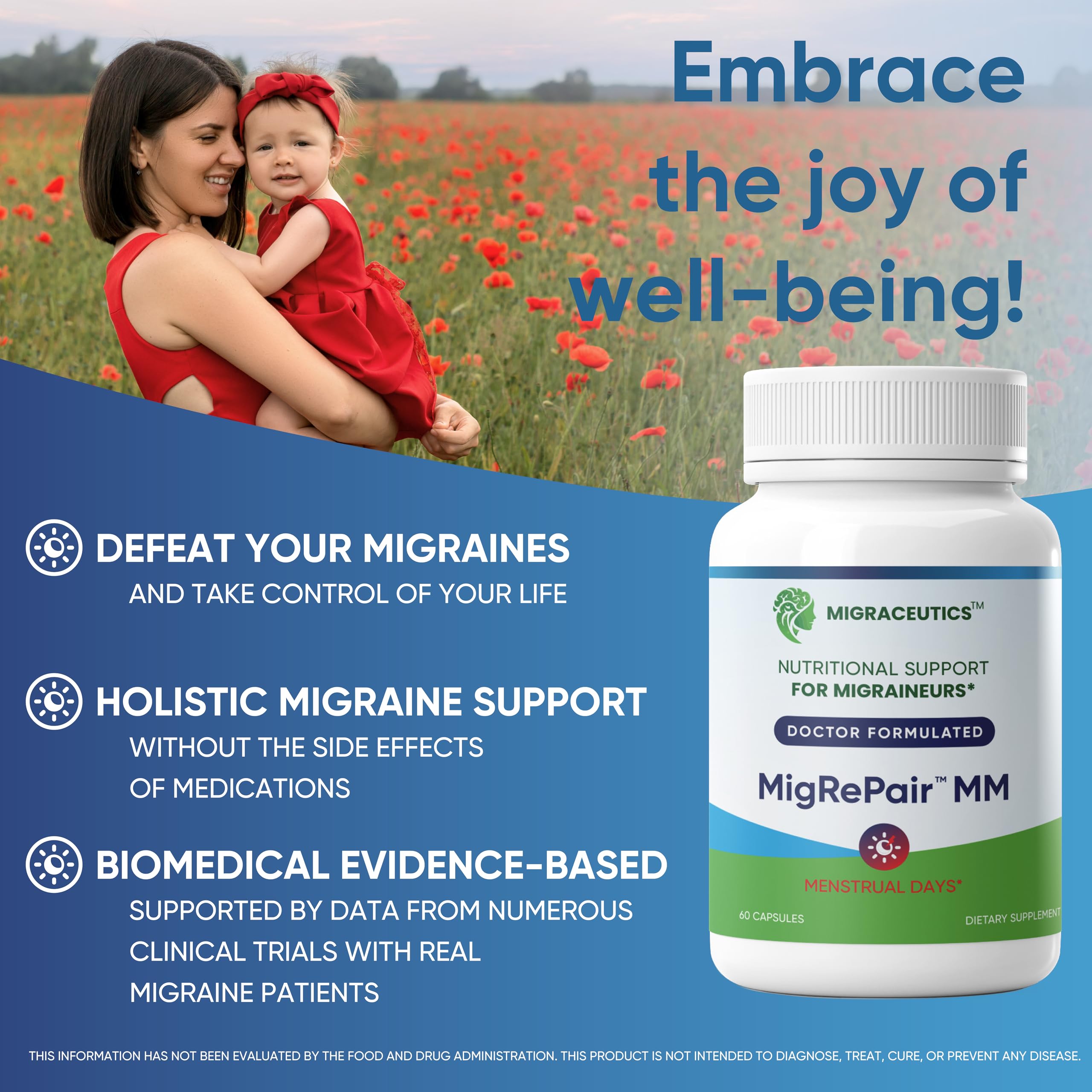 60-capsule MigRePair MM bottle profile for sustainable migraine management