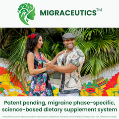 Lifestyle scene with Migraceutics MigRePair MM suggesting discreet daily migraine support
