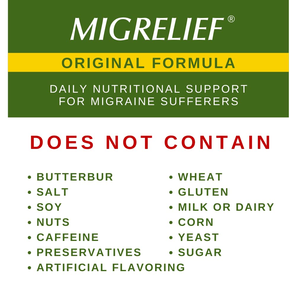 MigreLief riboflavin focus signals essential vitamin B-2 addition.