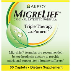 MigreLief Original tablets in bottle for daily neurological comfort.