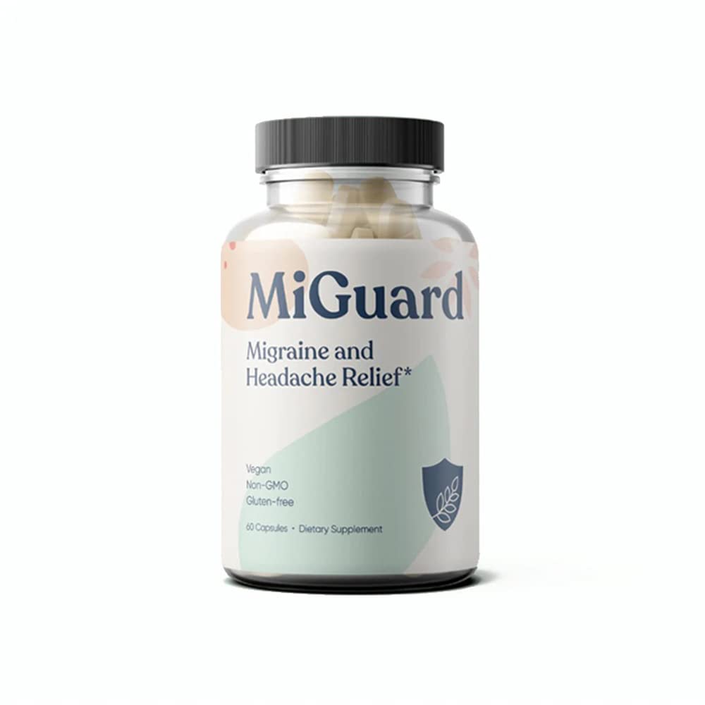 MIGUARD headache relief bottle with convenient daily capsules for use