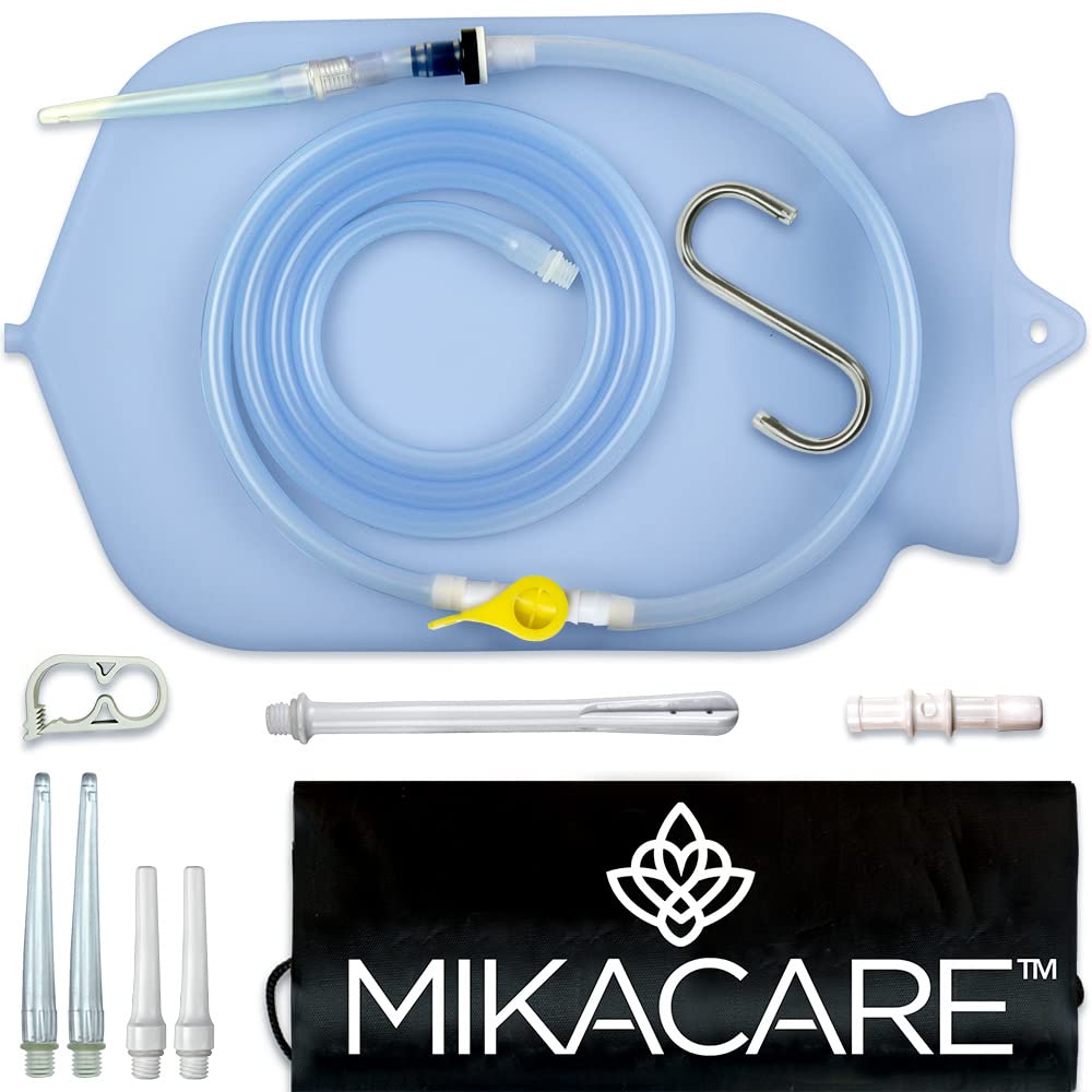 Mikacare enema bag kit with clear silicone for safe use