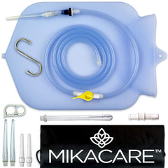 Mikacare Enema Bag Kit with clear silicone for safe, non-toxic use.