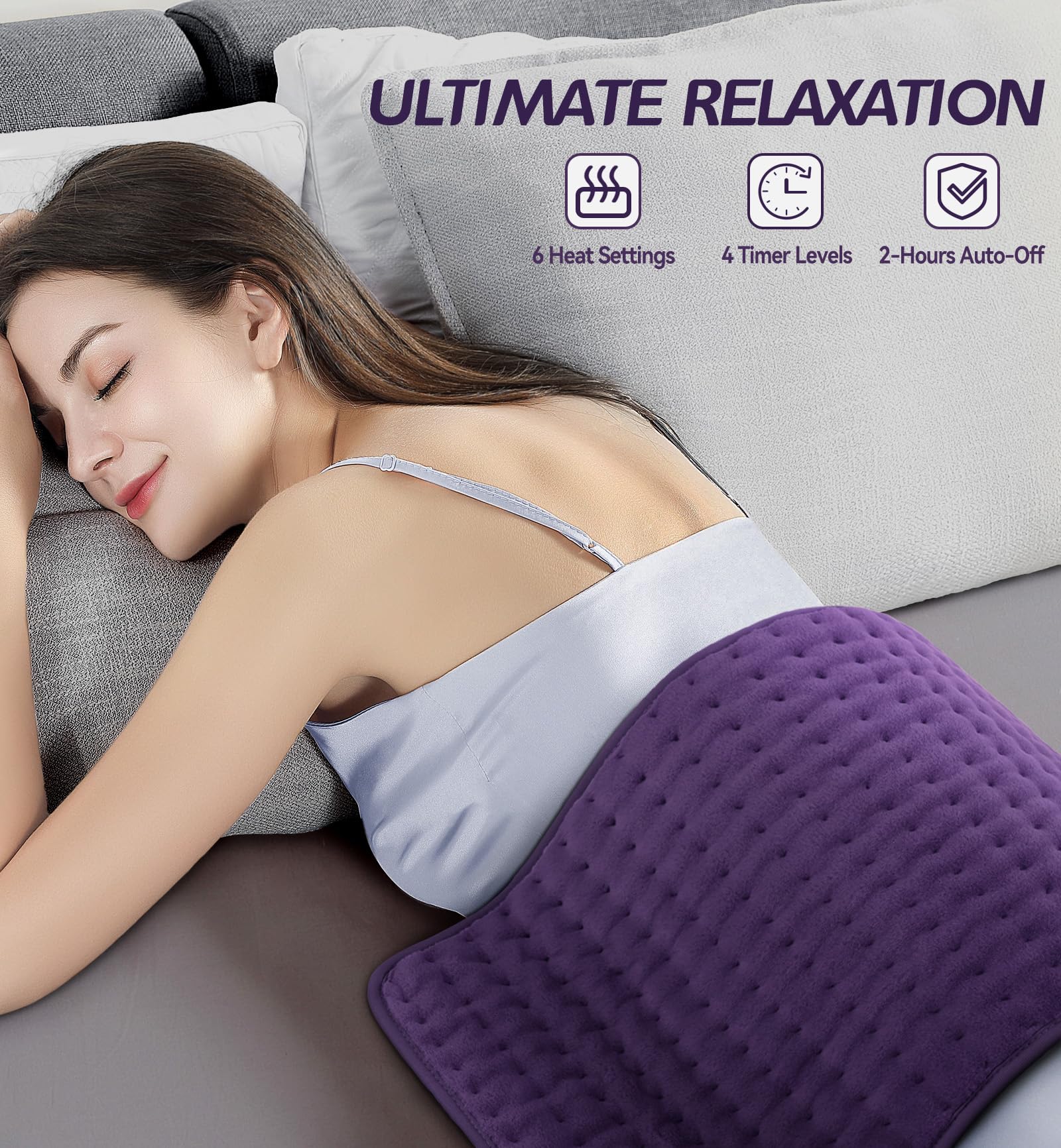 MIKRALE heating pad provides dry heat therapy for quick relief and relaxation.